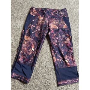 Calia Yoga Pant Carrie Underwood XL Mesh Purple Kaleidoscope Pattern 3/4 Length